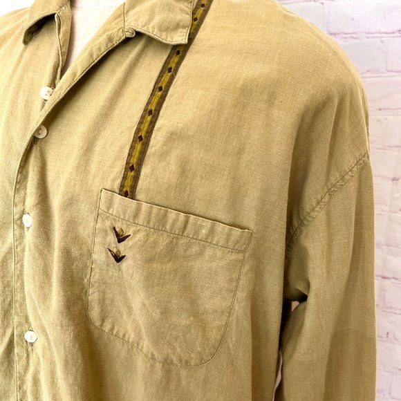 Easy Travel Mens Lightweight Olive Shirt - Size Large - Picture 1 of 9